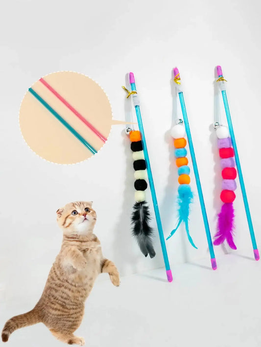 Elastic Fur Bug Cat Teaser Stick